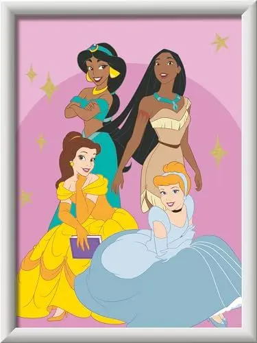 Produktbild: Ravensburger CreArt 23766 - Disney Prinzessinnen - Malen nach Zahlen für Kinder ab 9 Jahre, Malset mit Rahmen, Pinsel und Acrylfarben, Geschenk für Mädchen und Jungen