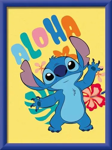 Produktbild: Ravensburger CreArt 23767 - Disney Stitch - Malen nach Zahlen Disney Stitch für Kinder ab 9 Jahre, Malset mit Rahmen, Pinsel und Acrylfarben, Geschenk für Mädchen und Jungen