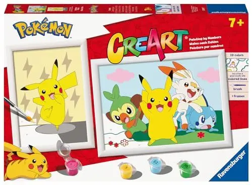 Produktbild: Ravensburger CreArt 23850 - Pokémon Set - Malen nach Zahlen Pokémon für Kinder ab 7 Jahre (Amazon Exklusiv)