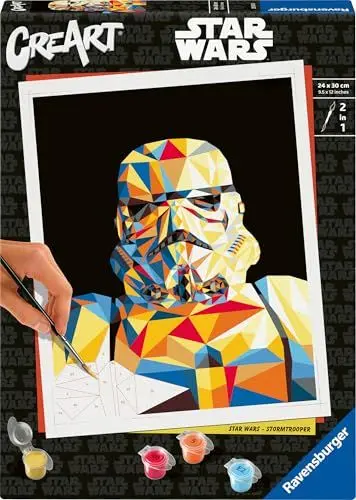 Produktbild: Ravensburger CreArt 23895 - Sturmtruppler - Star Wars Malen nach Zahlen Erwachsene, DIY Malset mit Pinsel und Acrylfarben, Geschenk für Frauen und Männer, Malen für Erwachsene