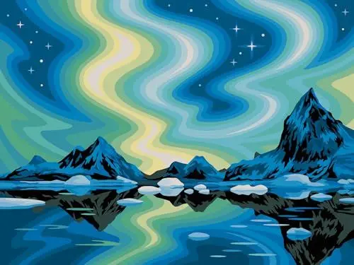 Produktbild: Ravensburger CreArt 23907 - Nordlichter - Malen nach Zahlen Erwachsene, DIY Malset mit Pinsel und Acrylfarben, Geschenk für Frauen und Männer, Malen auf Leinwand