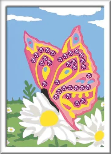 Produktbild: Ravensburger CreArt 28474 - Schmetterling - Malen nach Zahlen für Kinder ab 7 Jahre, Malset mit Rahmen, Pinsel und Acrylfarben, Geschenk für Mädchen und Jungen