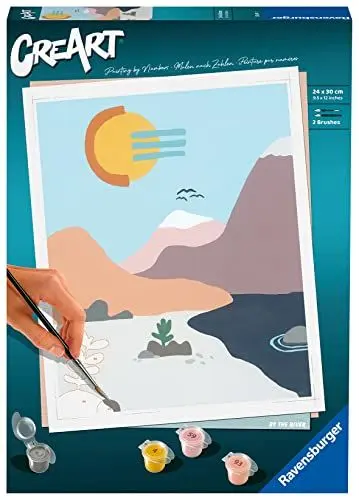 Produktbild: Ravensburger CreArt 23641 - Am Fluss - Malen nach Zahlen Erwachsene, DIY Malset mit Pinsel und Acrylfarben, Geschenk für Frauen und Männer, Malen für Erwachsene