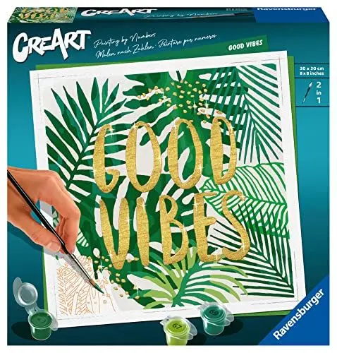 Produktbild: Ravensburger CreArt 28999 - Good Vibes - Malen nach Zahlen Erwachsene, DIY Malset mit Pinsel und Acrylfarben, Geschenk für Frauen und Männer, Malen für Erwachsene