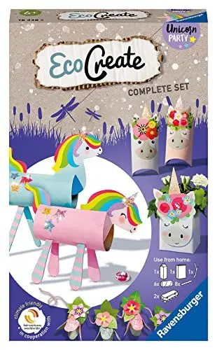 Produktbild: Ravensburger EcoCreate 18438 - Unicorn Party - DIY Bastelset für Kinder ab 6 Jahren