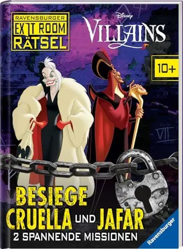 Produktbild: Ravensburger Exit Room Rätsel: Disney Villains - Besiege Cruella und Jafar: 2 spannende Missionen