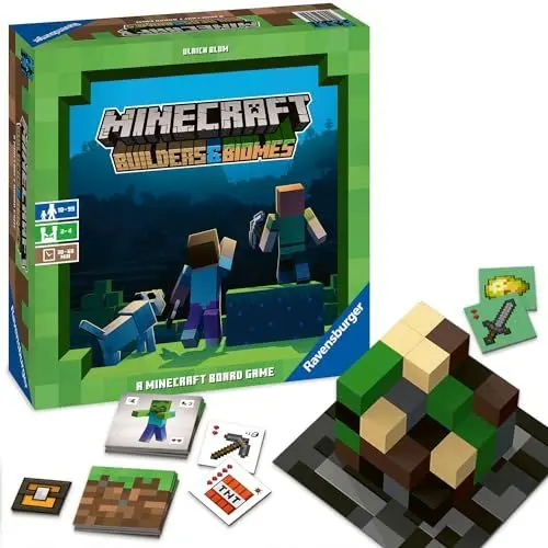 Produktbild: Ravensburger Familienspiel 26132 - Minecraft Builders & Biomes - Gesellschaftsspiel für Kinder und Erwachsene, für 2-4 Spieler, Brettspiel ab 10 Jahren