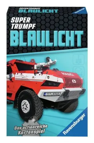Produktbild: Ravensburger Kartenspiel, Supertrumpf Blaulicht 20686, Quartett und Trumpf-Spiel für Technik-Fans ab 7 Jahren