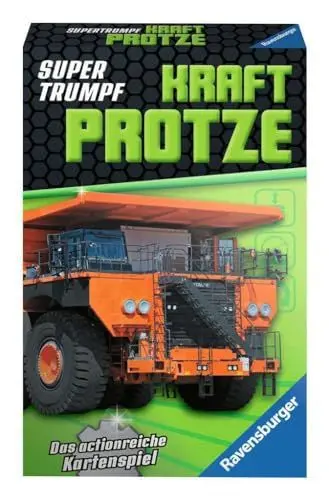 Produktbild: Ravensburger Kartenspiel, Supertrumpf Kraftprotze 20695, Quartett und Trumpf-Spiel für Technik-Fans ab 7 Jahren