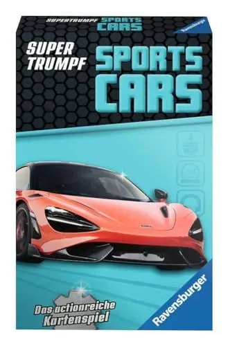 Produktbild: Ravensburger Kartenspiel, Supertrumpf Sports-Cars 20683, Quartett und Trumpf-Spiel für Technik-Fans ab 7 Jahren