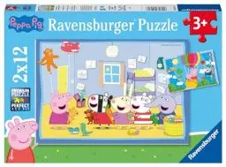 Produktbild: Ravensburger Kinderpuzzle 05574 - Peppas Abenteuer - 2x12 Teile Peppa Pig Puzzle für Kinder ab 3 Jahren