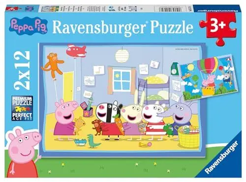 Produktbild: Ravensburger Kinderpuzzle 05574 - Peppas Abenteuer - 2x12 Teile Peppa Pig Puzzle für Kinder ab 3 Jahren