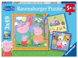 Produktbild: Ravensburger Kinderpuzzle 05579 - Peppas Familie und Freunde - 3x49 Teile Peppa Pig Puzzle für Kinder ab 5 Jahren