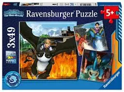 Produktbild: Ravensburger Kinderpuzzle 05688 - Dragons: Die 9 Welten - 3x49 Teile Dragons Puzzle für Kinder ab 5 Jahren