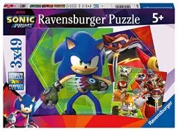 Produktbild: Ravensburger Kinderpuzzle 05695 - Die Abenteuer von Sonic - 3x49 Teile Sonic Prime Kinderpuzzle für Kinder ab 5 Jahren