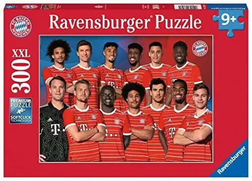 Produktbild: Ravensburger Kinderpuzzle 13328 - FC Bayern Saison 2022/2023-300 Teile XXL FC Bayern München Puzzle für Kinder ab 9 Jahren