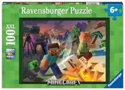 Produktbild: Ravensburger Kinderpuzzle 13333 - Monster Minecraft - 100 Teile XXL Minecraft Puzzle für Kinder ab 6 Jahren, Minecraft Geschenke
