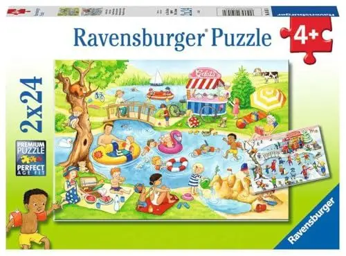 Produktbild: Ravensburger Kinderpuzzle - 05057 Freizeit am See - Puzzle für Kinder ab 4 Jahren, mit 2x24 Teilen