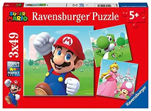 Produktbild: Ravensburger Kinderpuzzle - 05186 Super Mario - Puzzle für Kinder ab 5 Jahren, mit 3x49 Teilen