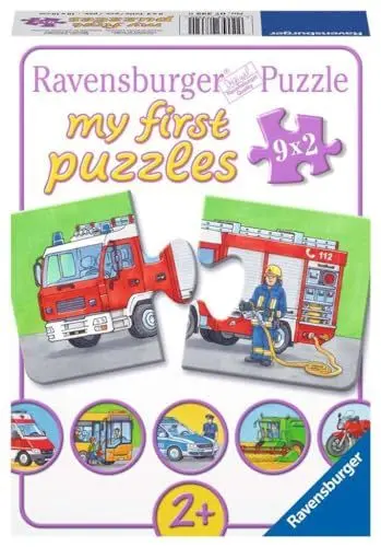 Produktbild: Ravensburger Kinderpuzzle - 07332 Einsatzfahrzeuge - My First Puzzle mit 9x2 Teilen - Puzzle für Kinder ab 2 Jahren