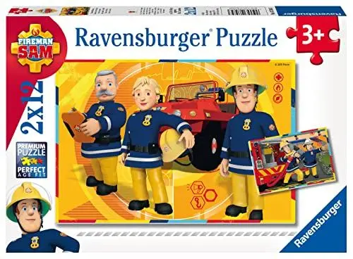Produktbild: Ravensburger Kinderpuzzle - 07584 Sam im Einsatz - Puzzle für Kinder ab 3 Jahren, Feuerwehrmann Sam Puzzle mit 2x12 Teilen