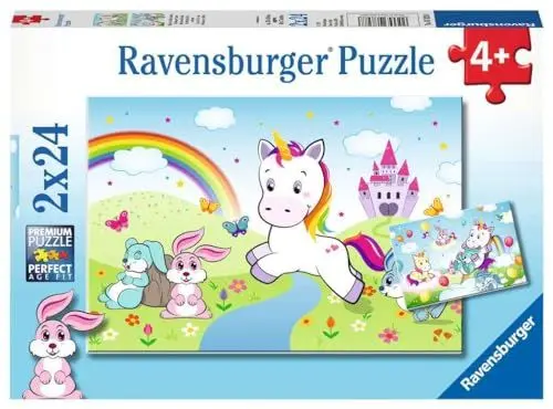Produktbild: Ravensburger Kinderpuzzle - 07828 Märchenhaftes Einhorn - Puzzle für Kinder ab 4 Jahren, 2x24 Teilen