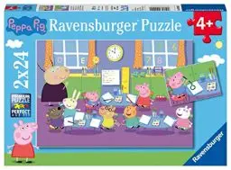 Produktbild: Ravensburger Kinderpuzzle - 09099 Peppa in der Schule - Puzzle für Kinder ab 4 Jahren, Peppa Wutz Puzzle mit 2x24 Teilen