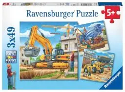 Produktbild: Ravensburger Kinderpuzzle - 09226 Große Baufahrzeuge - Puzzle für Kinder ab 5 Jahren, mit 3x49 Teilen