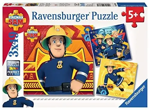 Produktbild: Ravensburger Kinderpuzzle - 09386 Bei Gefahr Sam rufen - Puzzle für Kinder ab 5 Jahren, Feuerwehrmann Sam Puzzle mit 3x49 Teilen