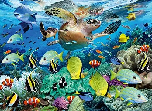 Produktbild: Ravensburger Kinderpuzzle - 10009 Unterwasserparadies - Unterwasserwelt-Puzzle für Kinder ab 7 Jahren, mit 150 Teilen im XXL-Format