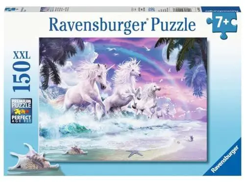 Produktbild: Ravensburger Kinderpuzzle - 10057 Einhörner am Strand - Einhorn-Puzzle für Kinder ab 7 Jahren, mit 150 Teilen im XXL-Format