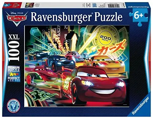 Produktbild: Ravensburger Kinderpuzzle - 10520 Cars Neon - Disney Cars-Puzzle für Kinder ab 6 Jahren, mit 100 Teilen im XXL-Format