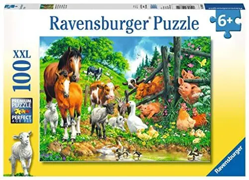 Produktbild: Ravensburger Kinderpuzzle - 10689 Versammlung der Tiere - Tier-Puzzle für Kinder ab 6 Jahren, mit 100 Teilen im XXL-Format
