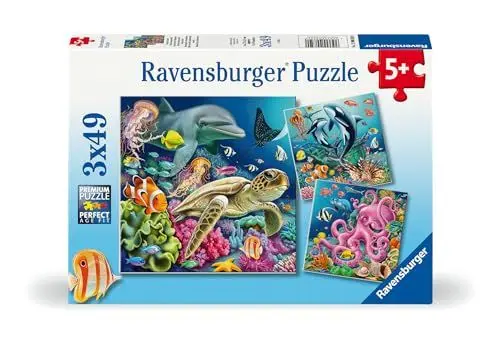 Produktbild: Ravensburger Kinderpuzzle - 12000859 Bezaubernde Unterwasserwelt - 3x49 Teile Puzzle für Kinder ab 5 Jahren