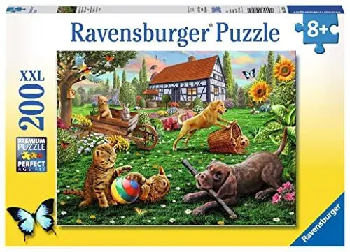 Produktbild: Ravensburger Kinderpuzzle - 12828 Entdecker auf Vier Pfoten - Katzen und Hunde-Puzzle für Kinder ab 8 Jahren, mit 200 Teilen im XXL-Format