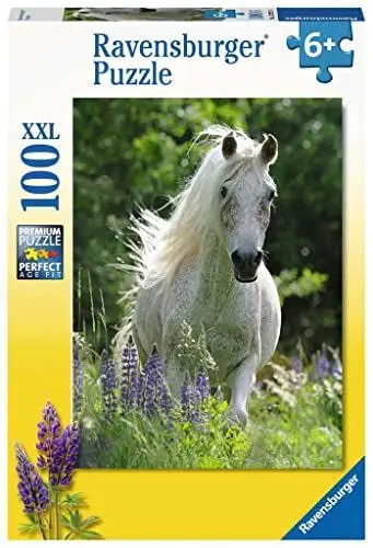 Produktbild: Ravensburger Kinderpuzzle - 12927 Weiße Stute - Pferde-Puzzle für Kinder ab 6 Jahren, mit 100 Teilen im XXL-Format