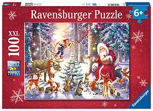 Produktbild: Ravensburger Kinderpuzzle - 12937 Waldweihnacht - Weihnachtspuzzle für Kinder ab 6 Jahren, mit 100 Teilen im XXL-Format