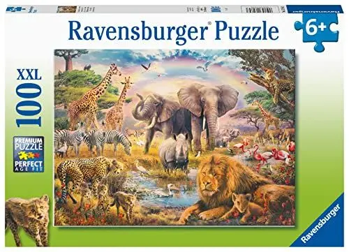 Produktbild: Ravensburger Kinderpuzzle - Afrikanische Savanne - 100 Teile Puzzle für Kinder ab 6 Jahren