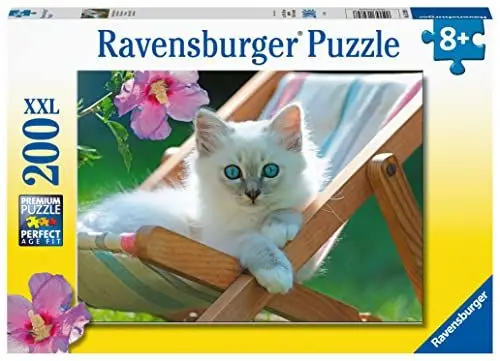 Produktbild: Ravensburger Kinderpuzzle - Weißes Kätzchen - 200 Teile Puzzle für Kinder ab 8 Jahren