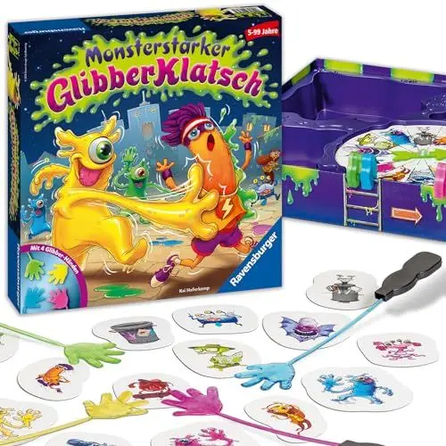 Produktbild: Ravensburger Kinderspiel Monsterstarker Glibber-Klatsch, Gesellschafts- und Familienspiel, für Kinder und Erwachsene, für 2-4 Spieler, ab 5 Jahren