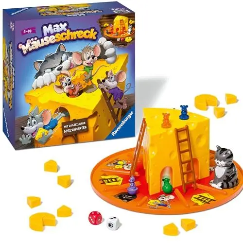 Produktbild: Ravensburger Kinderspiele 24562 - Max Mäuseschreck - Würfelspiel für 2 bis 4 Spieler, Kinderspiel ab 4 Jahren - Geburtstagsgeschenke