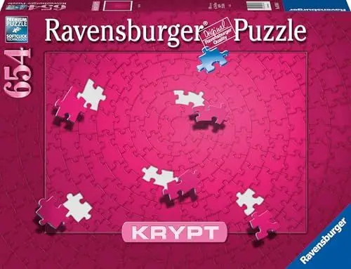 Produktbild: Ravensburger Krypt Puzzle Pink mit 654 Teilen, Schweres Puzzle für Erwachsene und Kinder ab 14 Jahren - Puzzeln ohne Bild, nur nach Form der Puzzleteile