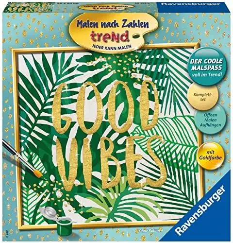Produktbild: Ravensburger Malen nach Zahlen 28795 Good Vibes - Malen nach Zahlen für Erwachsene. Perfektes Malergebnis durch hochwertiges Künstlerzubehör, ohne Rahmen