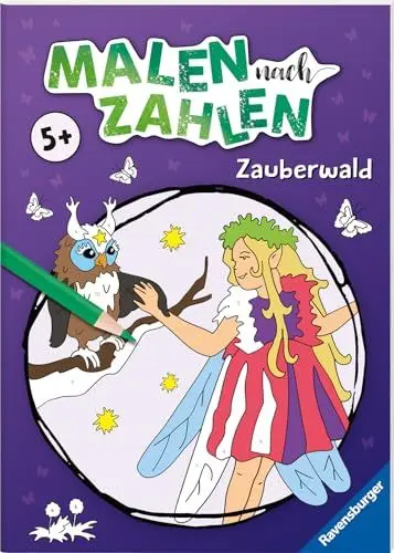 Produktbild: Ravensburger Malen nach Zahlen ab 5 Jahren Zauberwald - 24 Motive - Malheft für Kinder - Nummerierte Ausmalfelder