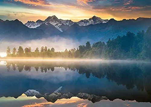 Produktbild: Ravensburger Puzzle 1000 Teile - Sonnenaufgang über Lake Matheson, Neuseeland - Puzzle für Erwachsene und Kinder ab 14 Jahren, Amazon Sonderedition (Exklusiv bei Amazon)