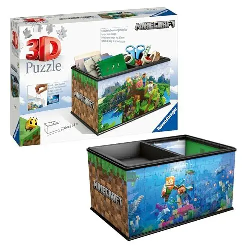 Produktbild: Ravensburger 3D Puzzle 11286 - Aufbewahrungsbox Minecraft - Praktischer Organizer für Minecraft Fans - Geschenkidee für Erwachsene und Kinder ab 8 Jahren
