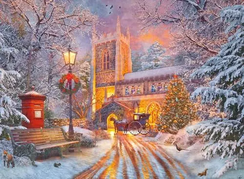 Produktbild: Ravensburger Puzzle 12000481 - Funkelnde Weihnachten - 500 Teile Puzzle für Erwachsene und Kinder ab 12 Jahren, Weihnachts-Puzzle, Rot, Grün, Gold, Silber