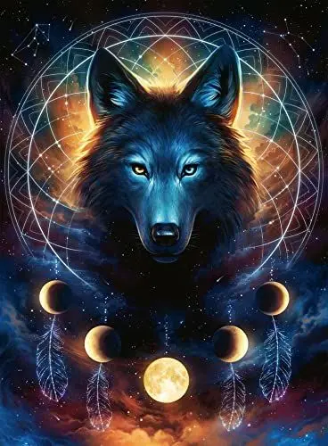 Produktbild: Ravensburger Puzzle 13970 - Leuchtender Wolf - 500 Teile Puzzle für Erwachsene und Kinder ab 10 Jahren, Leuchtpuzzle mit Wolf-Motiv, Leuchtet im Dunkeln