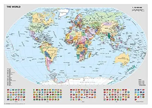 Produktbild: Ravensburger Puzzle 15652 - Politische Weltkarte - 1000 Teile Puzzle für Erwachsene und Kinder ab 14 Jahren, Puzzle-Weltkarte mit Flaggen