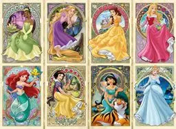 Produktbild: Ravensburger Puzzle 16504 Nouveau Art Prinzessinnen 1000 Teile Disney Puzzle für Erwachsene und Kinder ab 14 Jahren